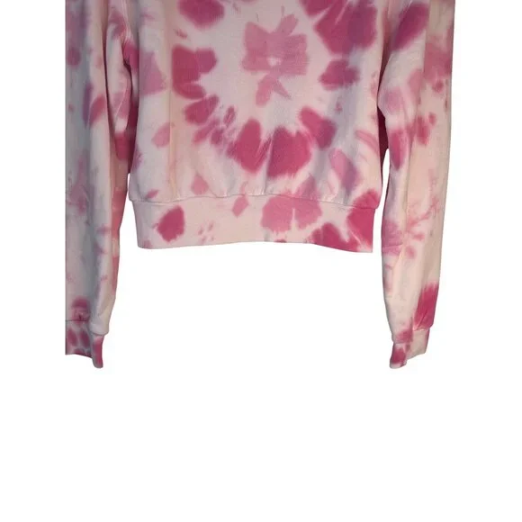 Pam & Gela Medium Tie-Dye Pink & White Cropped Sweatshirt - Picture 9 of 16